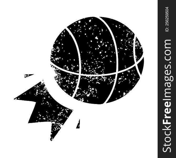 distressed symbol of a basket ball