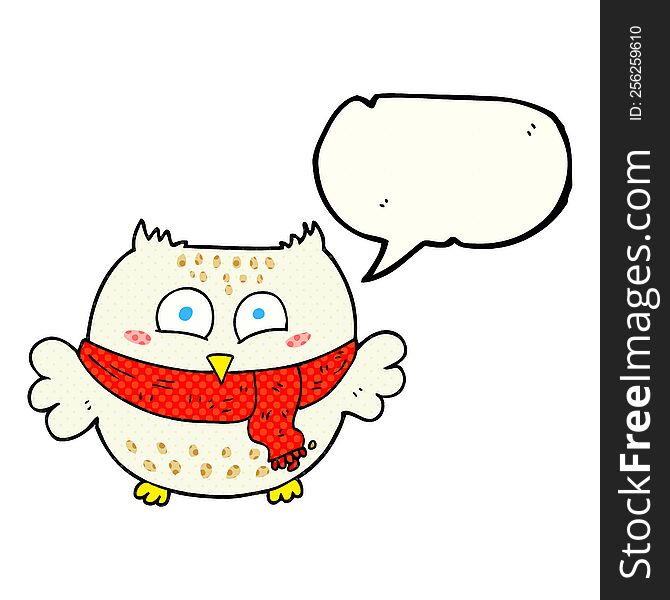 Comic Book Speech Bubble Cartoon Owl