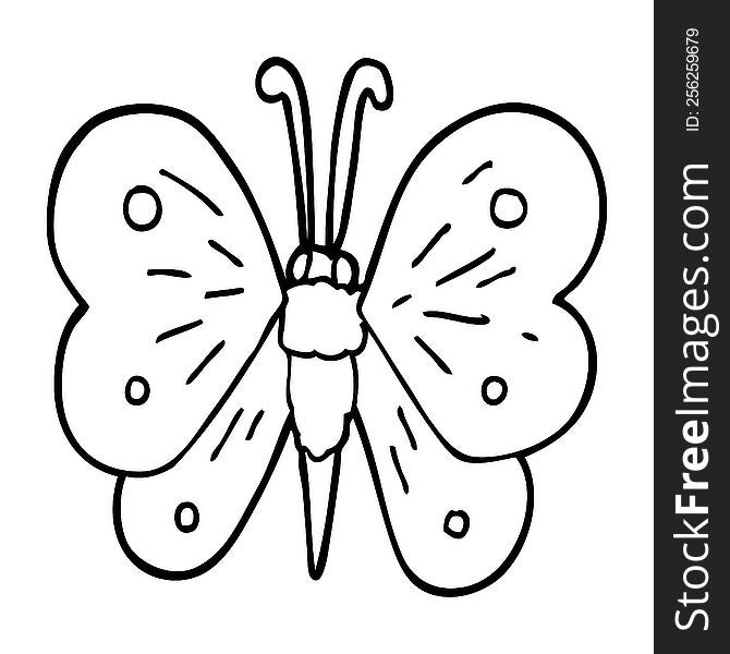 Line Drawing Cartoon Butterfly