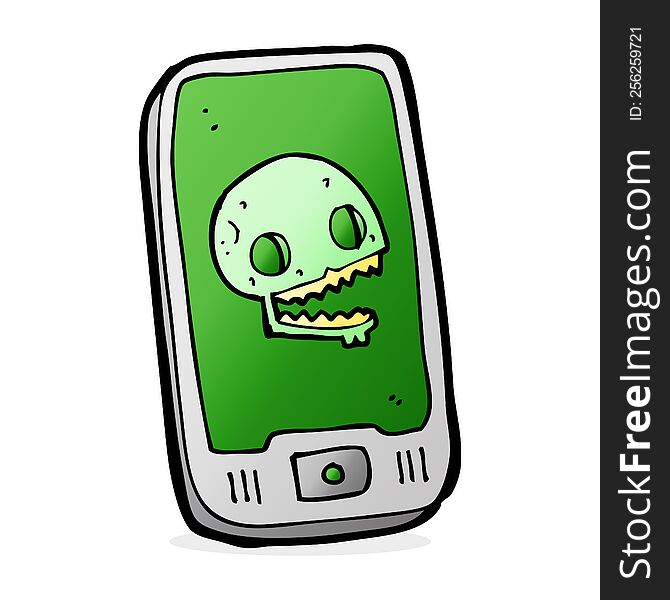 Cartoon Virus On Mobile Phone