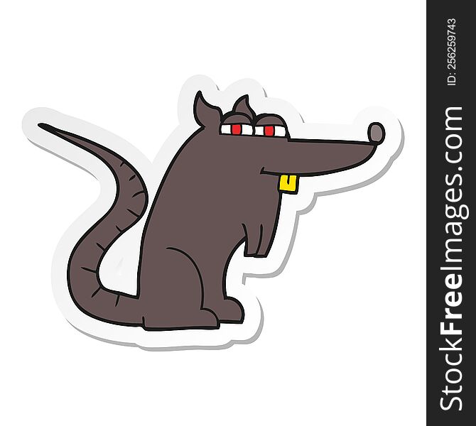 sticker of a cartoon evil rat