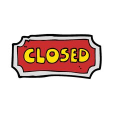 Cartoon Closed Sign Stock Photo