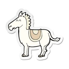 Sticker Of A Cartoon Donkey Stock Images