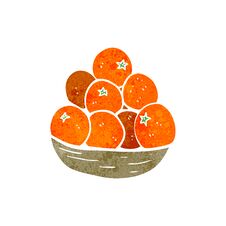 Cartoon Bowl Of Oranges Stock Photo