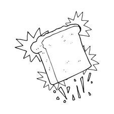 Black And White Cartoon Toast Stock Images