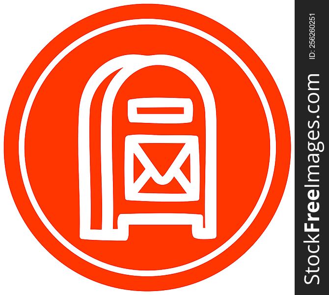 mail box circular icon