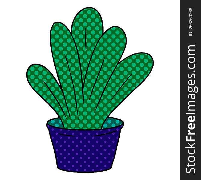 cartoon doodle of a green indoor plant