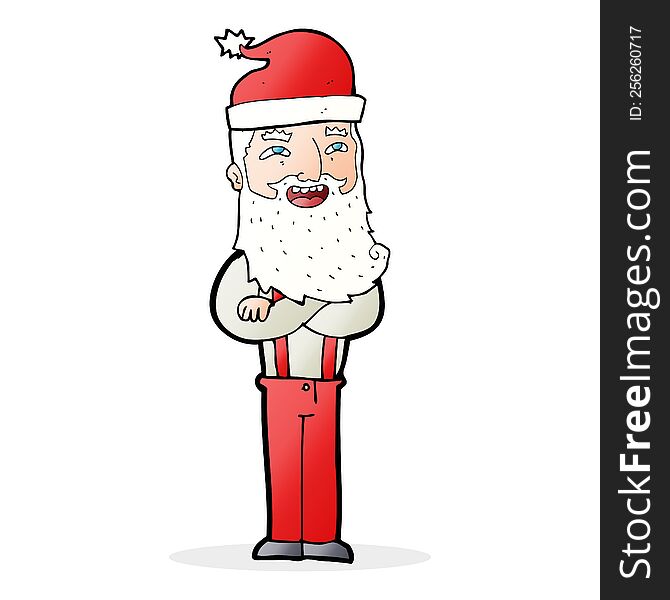 cartoon hipster santa clause