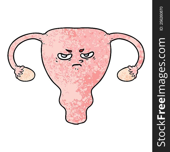 cartoon angry uterus. cartoon angry uterus