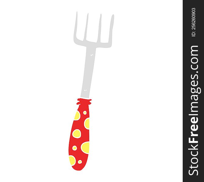 Flat Color Style Cartoon Fork