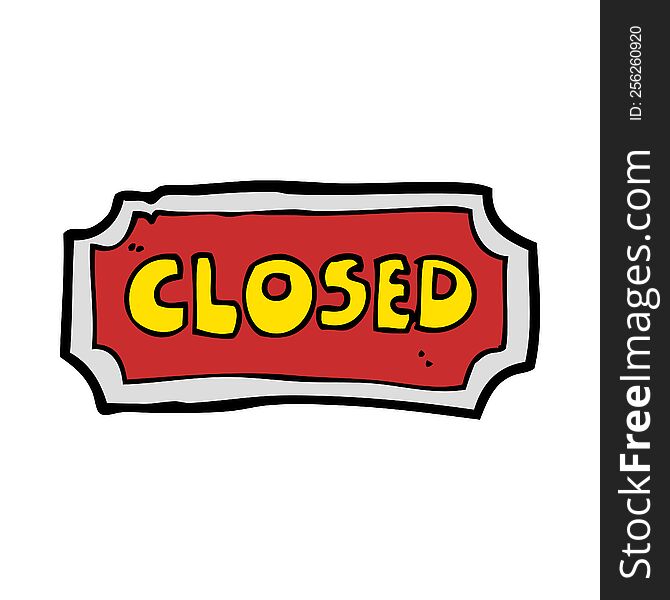 cartoon closed sign