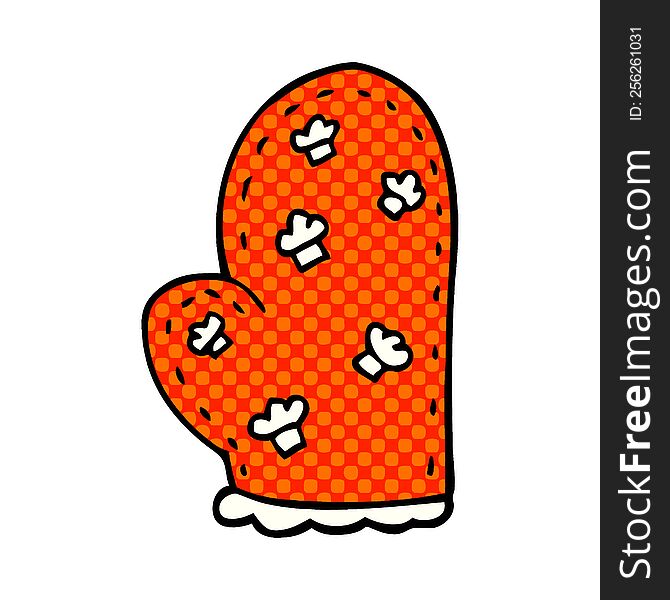 cartoon doodle oven glove