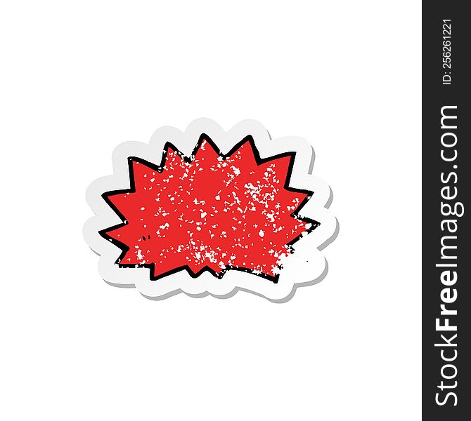 retro distressed sticker of a cartoon comic book explosion