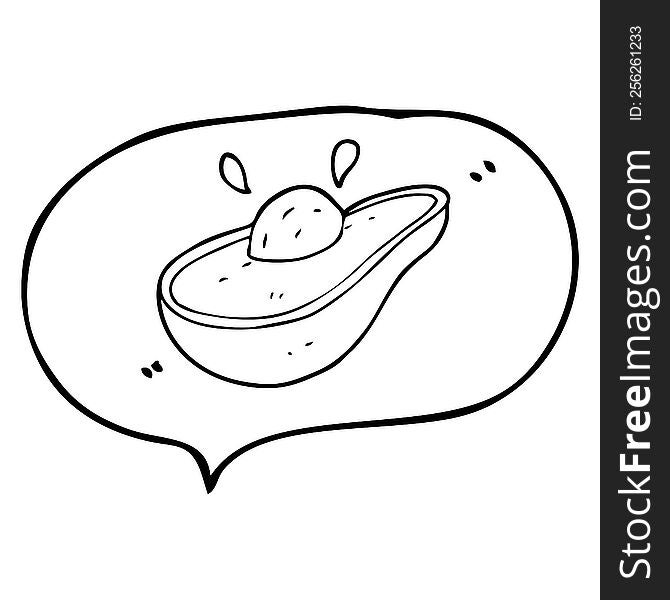 Speech Bubble Cartoon Avocado