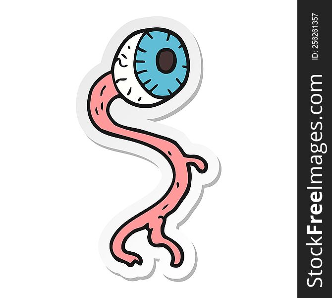 sticker of a gross cartoon eyeball