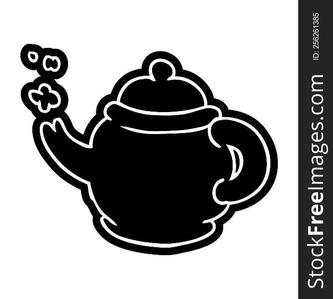 cartoon icon of a blue tea pot. cartoon icon of a blue tea pot