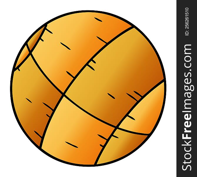 Gradient Cartoon Doodle Of A Basket Ball