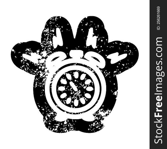 alarm clock distressed icon symbol