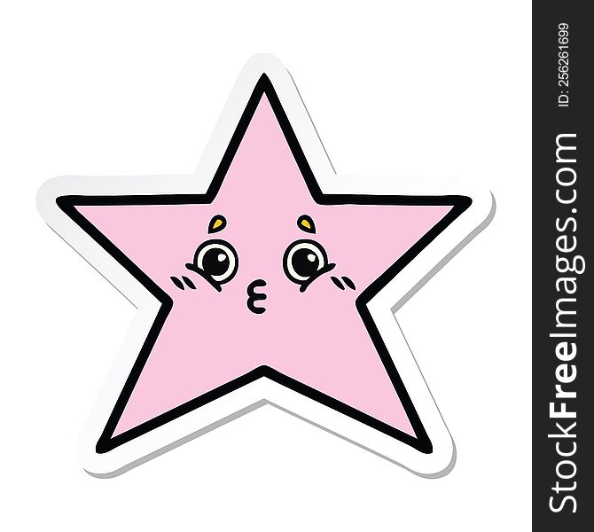Sticker Of A Cute Cartoon Star Fish