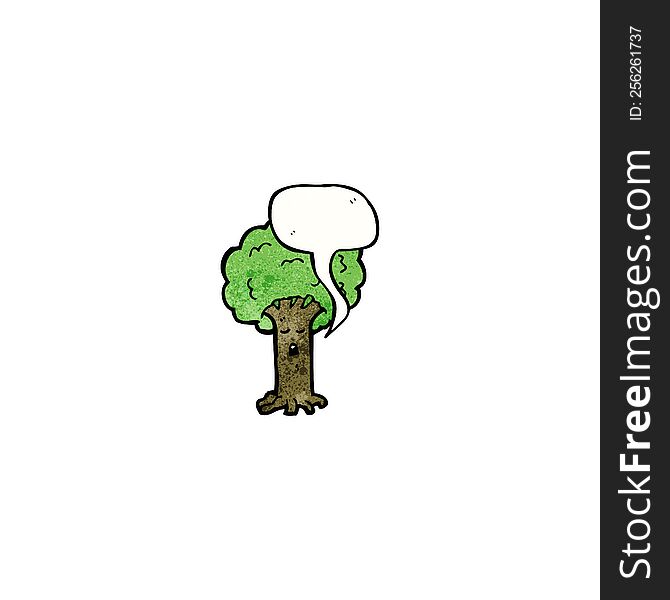 cartoon tree with speech bubble