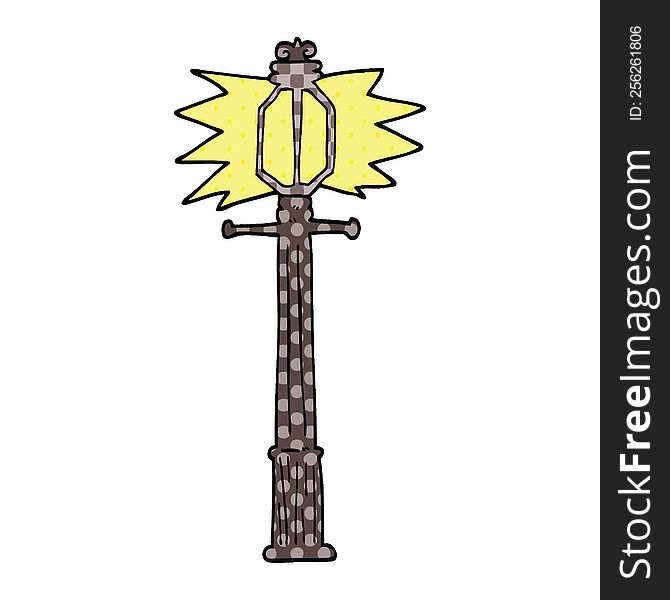 Comic Book Style Cartoon Lamp Post