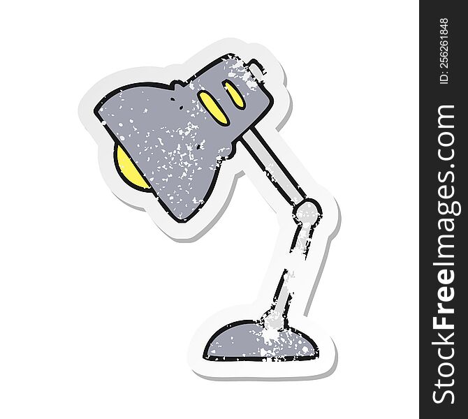 retro distressed sticker of a cartoon lamp