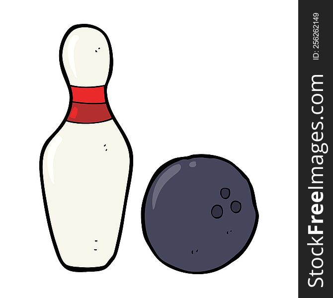 ten pin bowling cartoon