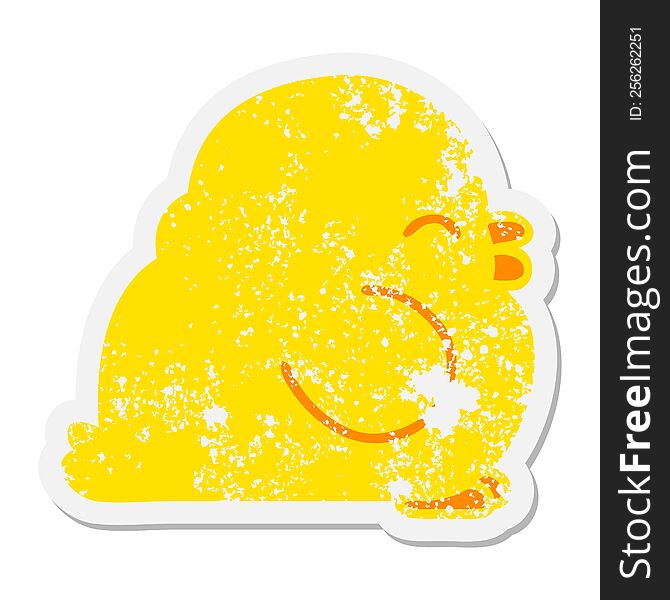 cute fat baby bird grunge sticker