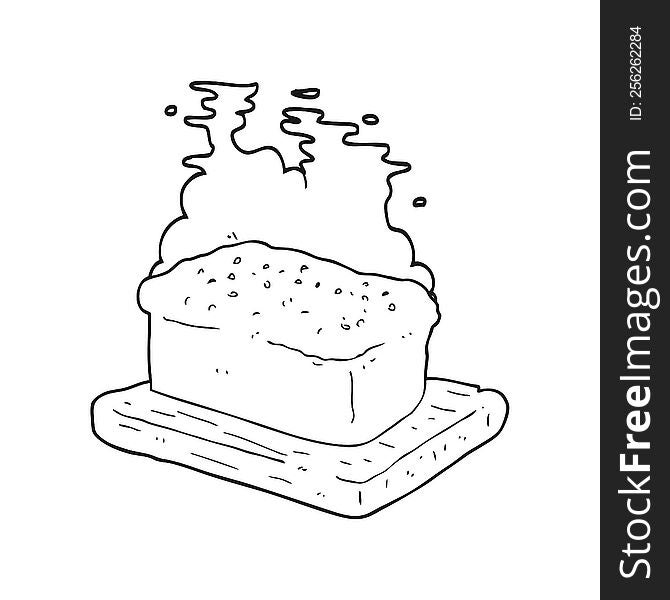 Black And White Cartoon Loaf Of Bread