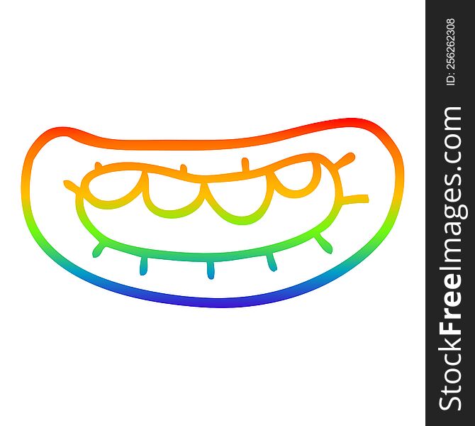 Rainbow Gradient Line Drawing Cartoon Mouth