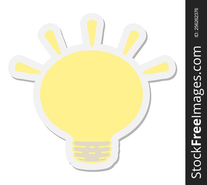 Shining Light Bulb Sticker