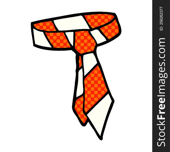 cartoon doodle striped tie