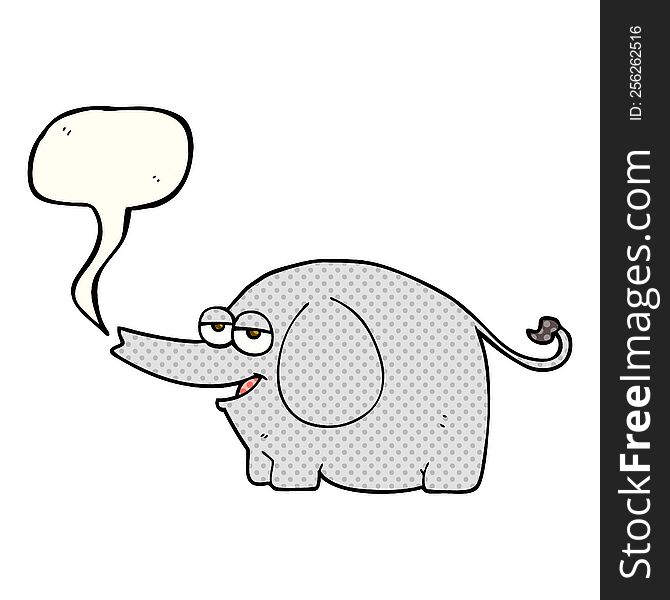freehand drawn comic book speech bubble cartoon elephant squirting water