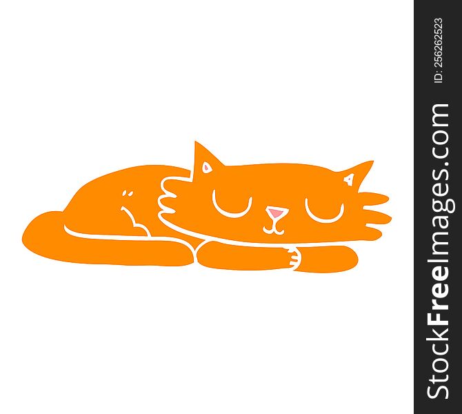 cartoon doodle sleeping cat