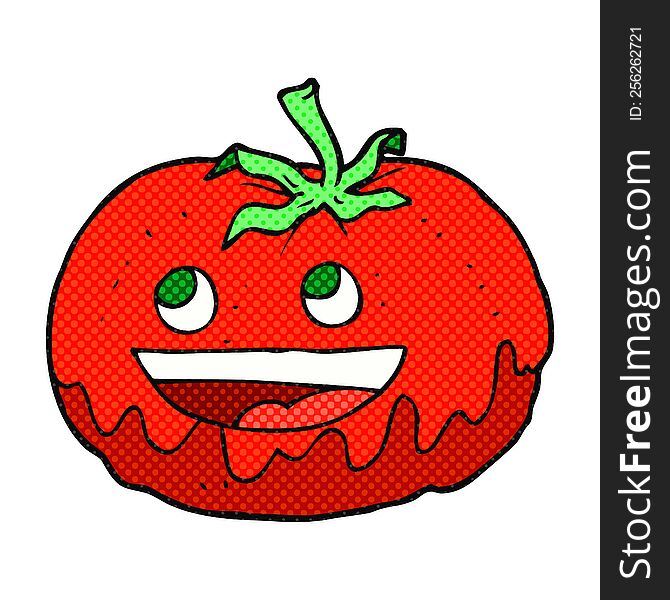 Comic Book Style Cartoon Tomato