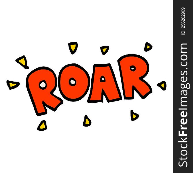 Cartoon Doodle Roar Sign