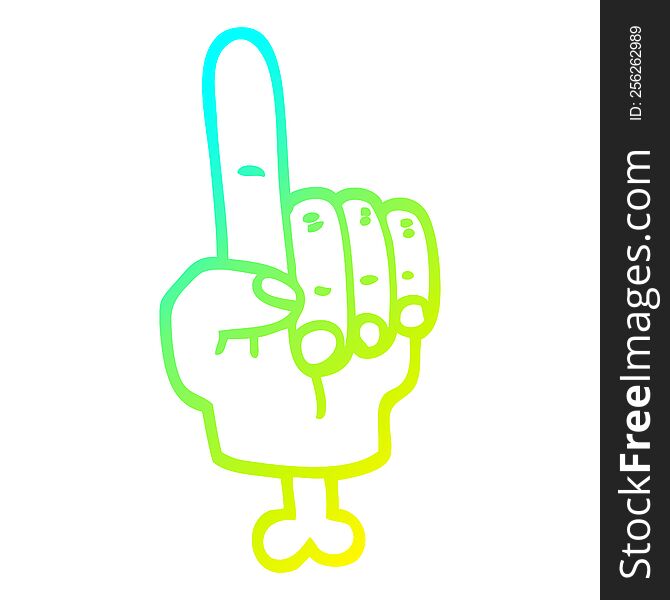 Cold Gradient Line Drawing Pointing Hand Symbol