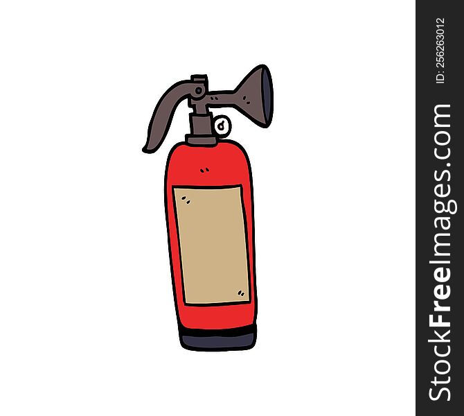 cartoon doodle fire extinguisher