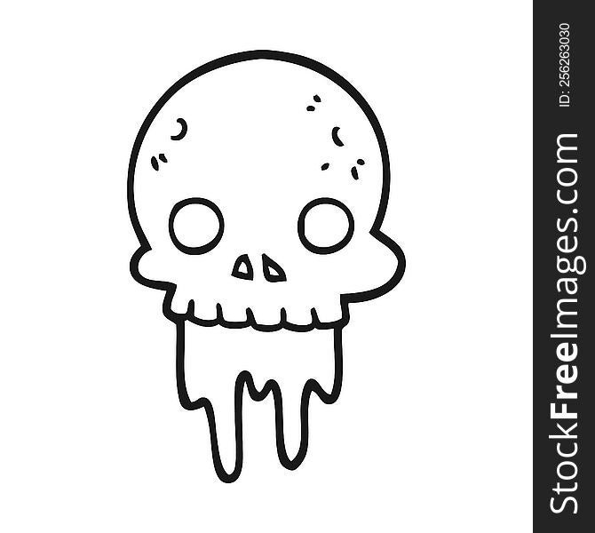 cartoon spooky halloween skull