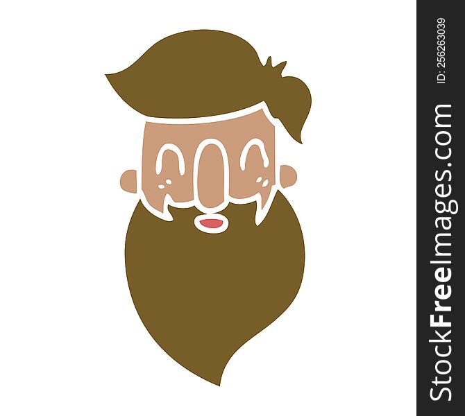 Cartoon Doodle Man With Beard