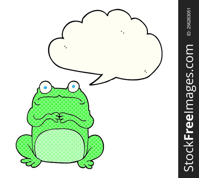 freehand drawn comic book speech bubble cartoon nervous frog