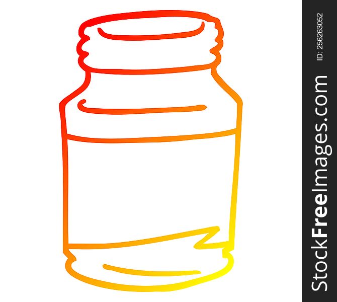 warm gradient line drawing of a cartoon pill jar