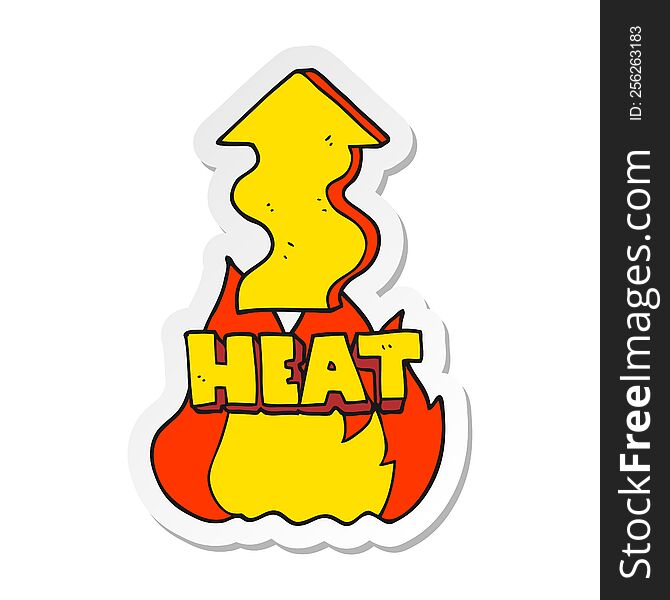 Sticker Of A Cartoon Heat Rising