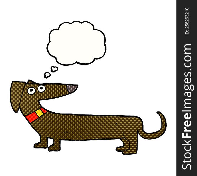 Thought Bubble Cartoon Sausage Dog