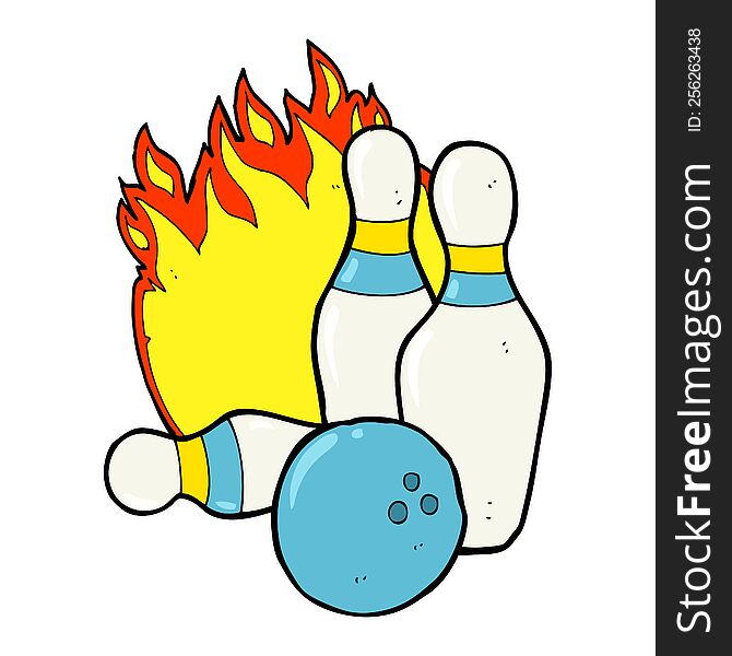 Ten Pin Bowling Cartoon