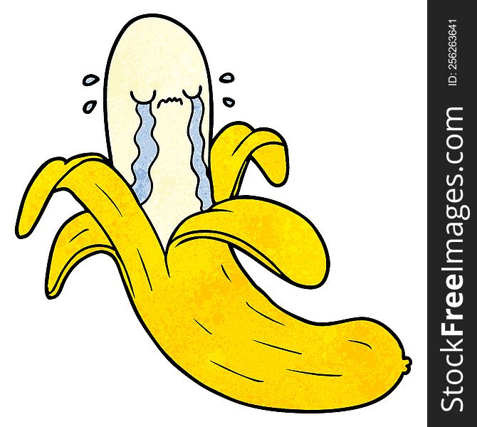 cartoon crying banana. cartoon crying banana