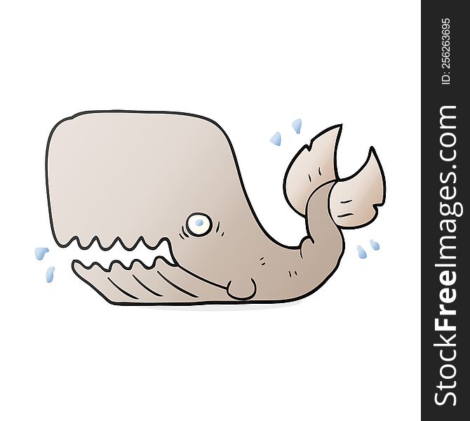 freehand drawn cartoon angry whale