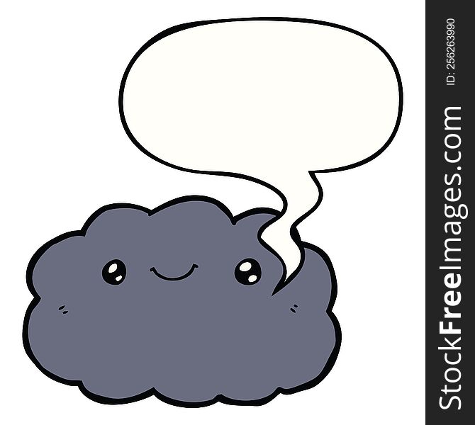cartoon cloud with speech bubble. cartoon cloud with speech bubble