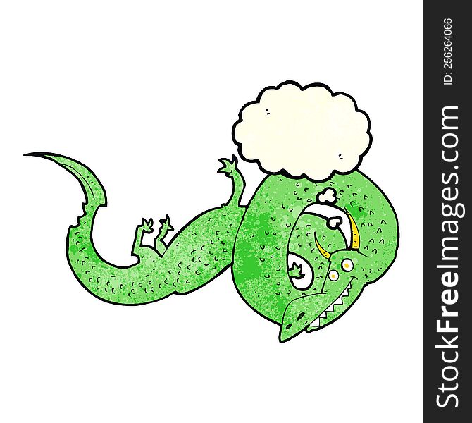 cartoon chinese dragon with thought bubble