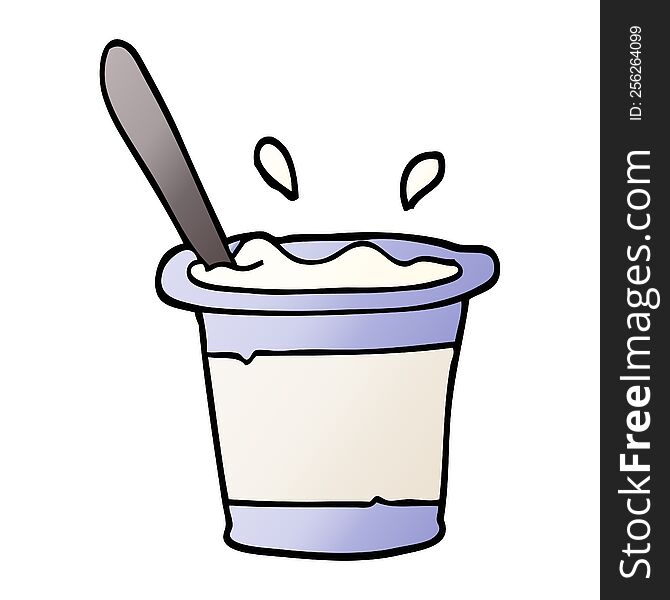 vector gradient illustration cartoon yogurt